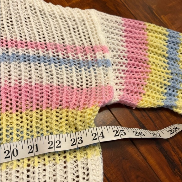 Fate VICI Collection Shades of Spring Knit Cotton Blend Striped Sweater Sz Small - Picture 12 of 15